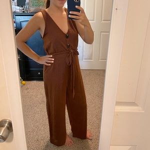 VICI buckwheat knit tie jumpsuit
